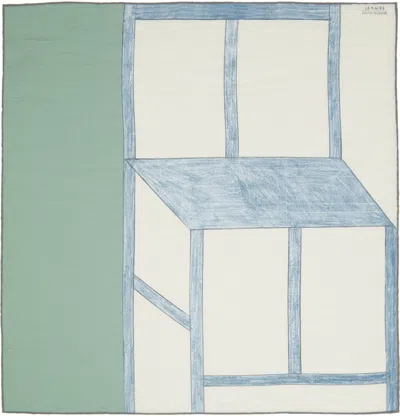 Lemaire Multicolor Blue Chair Scarf In Mu220 Green / Blue