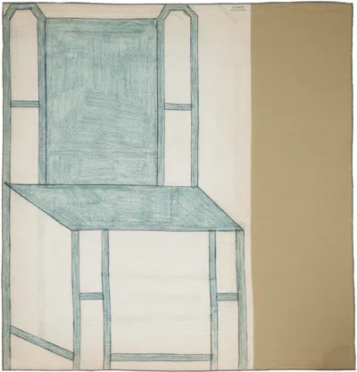 Lemaire Multicolor Green Chair Scarf In Mu206 Ochre / Green