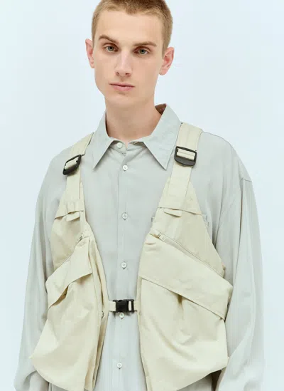 Lemaire Multipocket Waistcoat In Cream