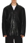Lemaire Nappa Lamb Leather Sb Jacket In Black