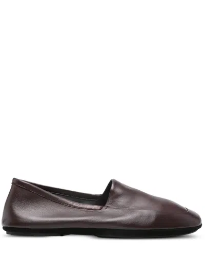 Lemaire Nappa-leather Indoor Slippers In Brown