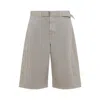 Lemaire Relaxed-fit Shorts With Belted Waist In Grey