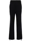 Lemaire Navy Blue Drawstring Trousers In Black