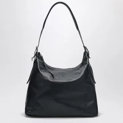 Lemaire Navy Blue Leather Belted Hobo Bag
