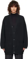 Lemaire Navy Felted Cardi Coat In Bl806 Midnight Navy