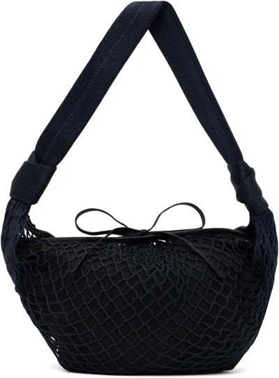 Lemaire Navy Filt Edition Fortune Croissant Bag In Pu890 Midnight