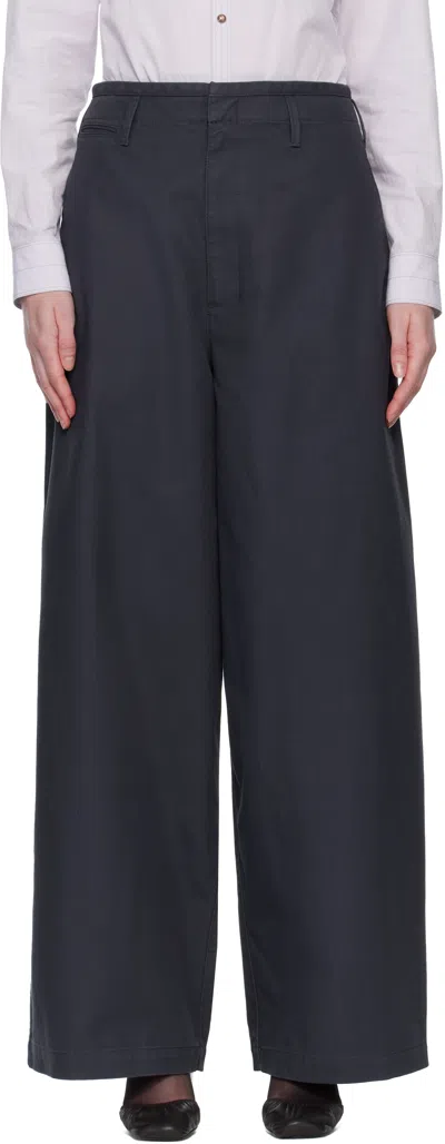 Lemaire Navy Large Chino Trousers