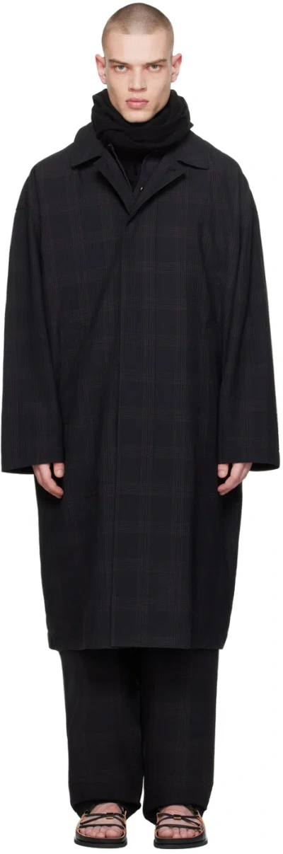 Lemaire Navy Light Coat In Mu067 Espresso/marin