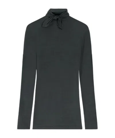 LEMAIRE NECK-TIE LONG-SLEEVE TOP