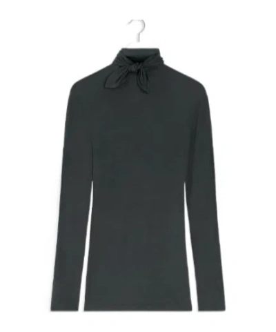 LEMAIRE NECK-TIE LONG-SLEEVE TOP
