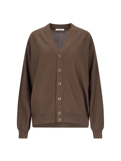 Lemaire Neckline Cardigan In Brown