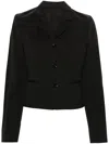 Lemaire Notched-lapels Cropped Blazer In Black