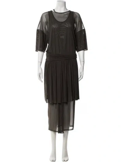 Pre-owned Lemaire Nylon Long Dress In Brown