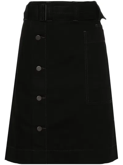 Lemaire Wrap-around Belted Skirt In Black