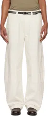 Lemaire Off-white Pleated Carrot Trousers In Wh014 Creamy White