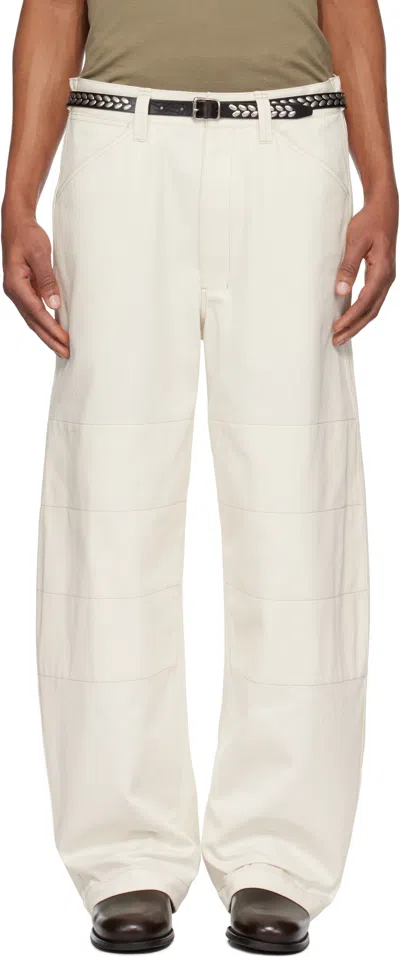 LEMAIRE OFF-WHITE BIG WORK TROUSERS