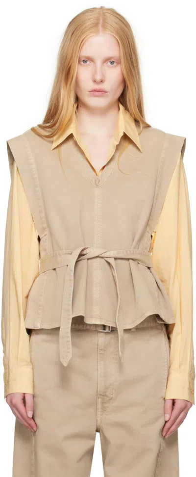 Lemaire Off-white Chasuble Denim Top In Neutral