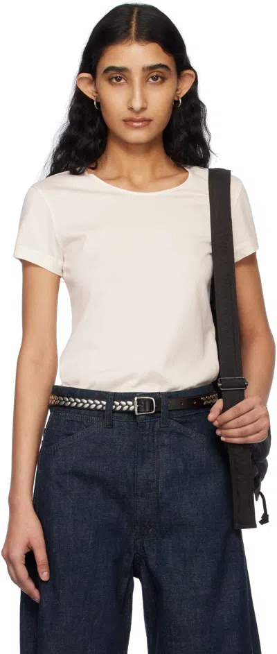 Lemaire Off-white Fitted T-shirt In Wh001 Chalk