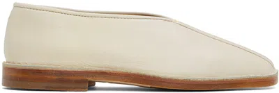 Lemaire Off-white Flat Piped Slippers