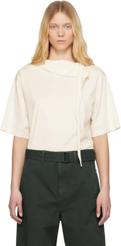 Lemaire Mercerised Cotton Foulard T-shirt In Beige