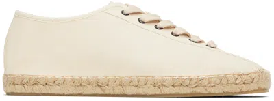 Lemaire Off-white Linoleum Laced Espadrilles In Wh002 Off White