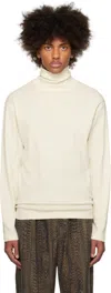 Lemaire Off-white Long Sleeve Turtleneck In Wh048 Light Cream