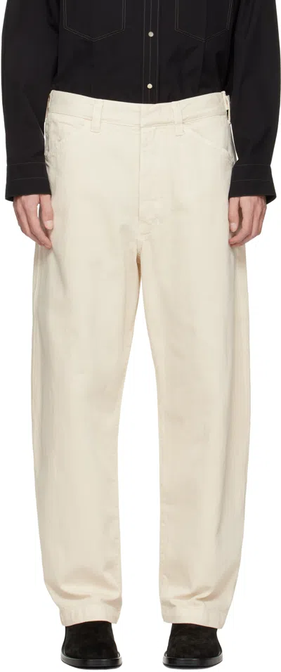 Lemaire Off-white Maxi Workwear Jeans In Neutral