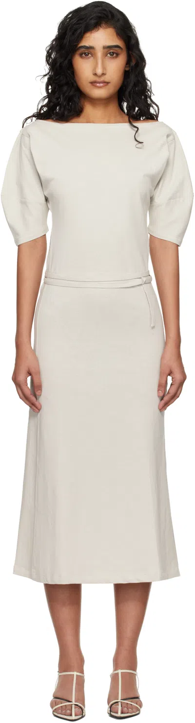 Lemaire Off-white Off Shoulder Midi Dress In Burgundy