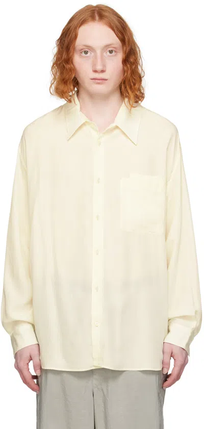 Lemaire Off-white Patch Pocket Shirt In Wh018 White Asparagu