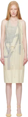 Lemaire Off-white Philippe Weisbecker Apron Midi Dress In Neutral