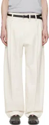 Lemaire Off-white Pleated Carrot Trousers In Wh014 Creamy White