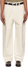Lemaire Off-white Pleated Workwear Jeans In Wh004 Snowy Off Whit