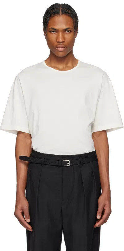 Lemaire Off-white Relaxed T-shirt In Wh001 Chalk
