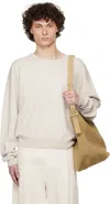 Lemaire Off-white Rib Long Sleeve Shirt In Bg266 Stone Beige Me