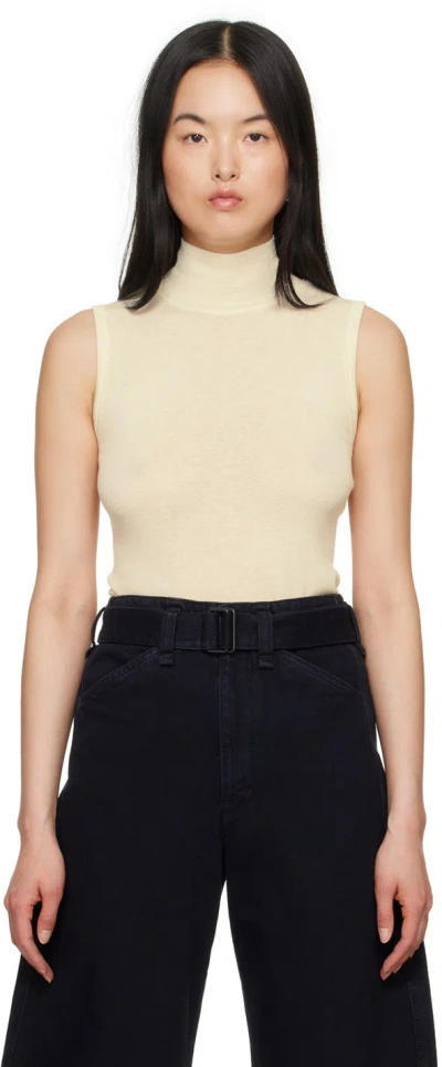 Lemaire Off-white Seamless Tank Top In Wh048 Light Cream
