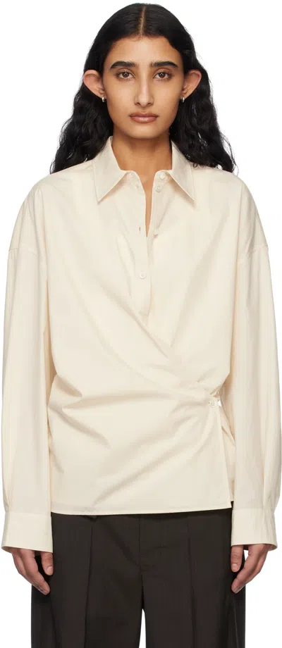 LEMAIRE OFF-WHITE STRAIGHT COLLAR TWISTED SHIRT