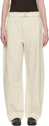 Lemaire Pants With "twisted" Belt In Neutral