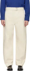 Lemaire Off-white Twisted Belted Jeans In Neutral