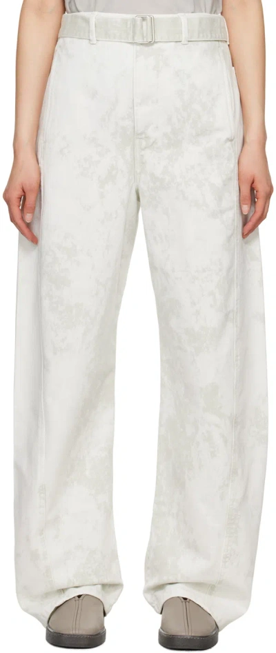 LEMAIRE OFF-WHITE TWISTED BELTED JEANS