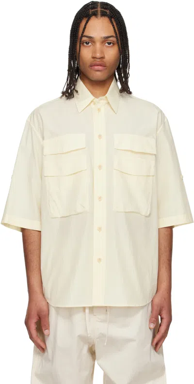 Lemaire Off-white Utility Shirt In Yellow
