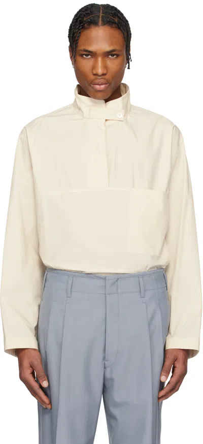 Lemaire Off-white Vareuse Shirt In Ye507 Cream