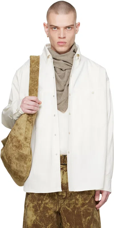 Lemaire Off-white Welt Pocket Shirt In Wh001 Chalk