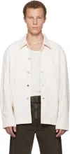 Lemaire Off-white Workwear Denim Overshirt In Animal Print