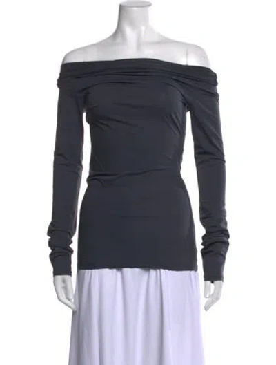 Pre-owned Lemaire Off-the-shoulder Long Sleeve Top In Grey