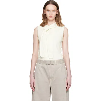 Lemaire Off-white Asymmetrical Fitted Tank Top