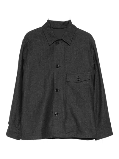 Lemaire One-pocket Shirt Jacket In Gray