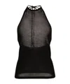 Lemaire Open-back Knitted Halterneck Top In Black