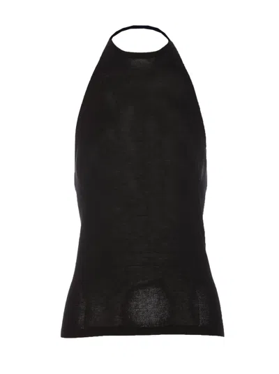 LEMAIRE OPEN-BACK RIBBED HALTERNECK TOP