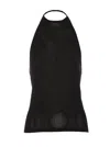 Lemaire Knit Sleeveless Top Open Back In Black