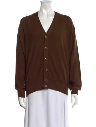 Pre-owned Lemaire Open Front Sweater W/ Tags In Brown